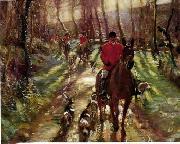 unknow artist Classical hunting fox, Equestrian and Beautiful Horses, 064. USA oil painting artist